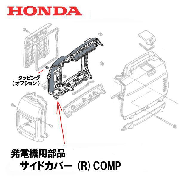 【ジャンク】ホンダ 発電機 サイドカバーL·R＆マフラーカバー ホンダ（HONDA） 発電機用 純正品 サイドカバー(R)COMP (ヘイズ