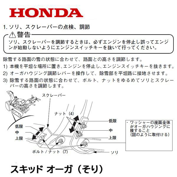 HONDA 除雪機 ホンダ 純正部品 オーガ スキッド(そり) 1台分 2個セット｜tsy｜06