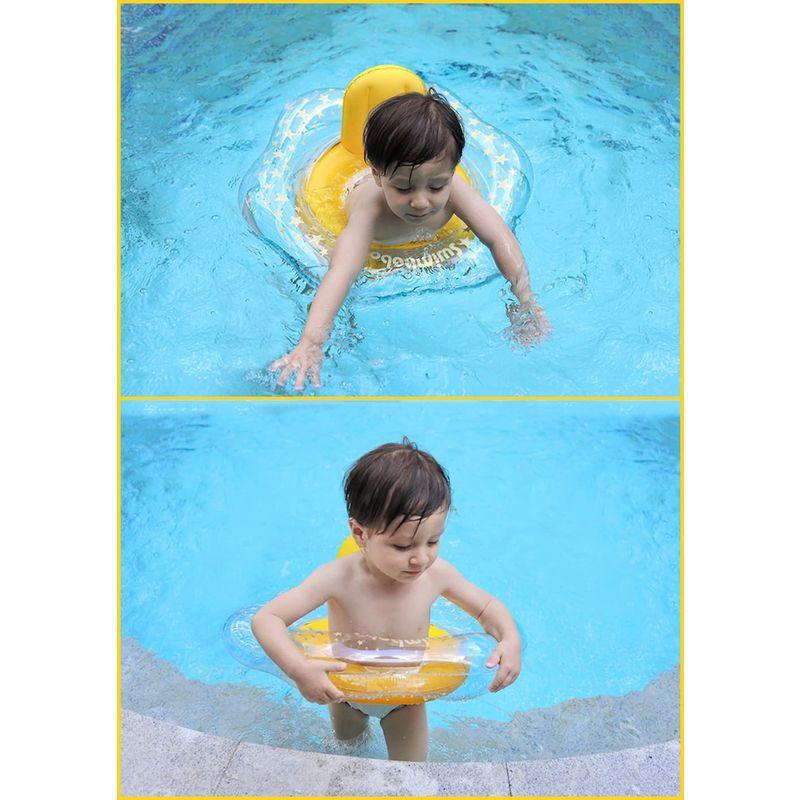 海外輸入ベビー浮き輪 足入れ 子供浮き輪 赤ちゃん ベビーフロート (イエロー) 安全 プールやお風呂で 水遊び 3ヶ月-6歳の子供用 水遊び 