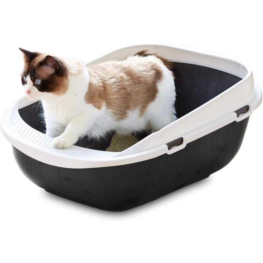 Sale 81 Off メガトレー 本体 ブラック 猫用トイレ 大きい猫 大きいトイレ ゆったり広々サイズ 飛び散り防止カバー付き サイズ 約 幅48 奥6 Shipsctc Org