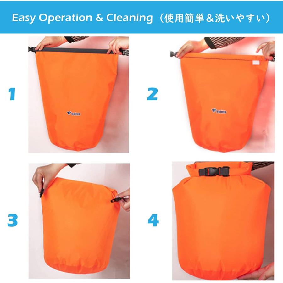 Azarxis ドライバッグ 防水バッグ 10L 20L 40L ドラム型 プールバッグ スタッフバッグ カヤック ラフティング ボート 水|tt-stor|08
