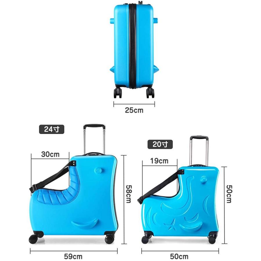 【スーツケー】 Homraku 子供用スーツケース乗れる キッズキャリーケース トランク ダイヤルロック式 ダブルキャスターで静音 安心素材