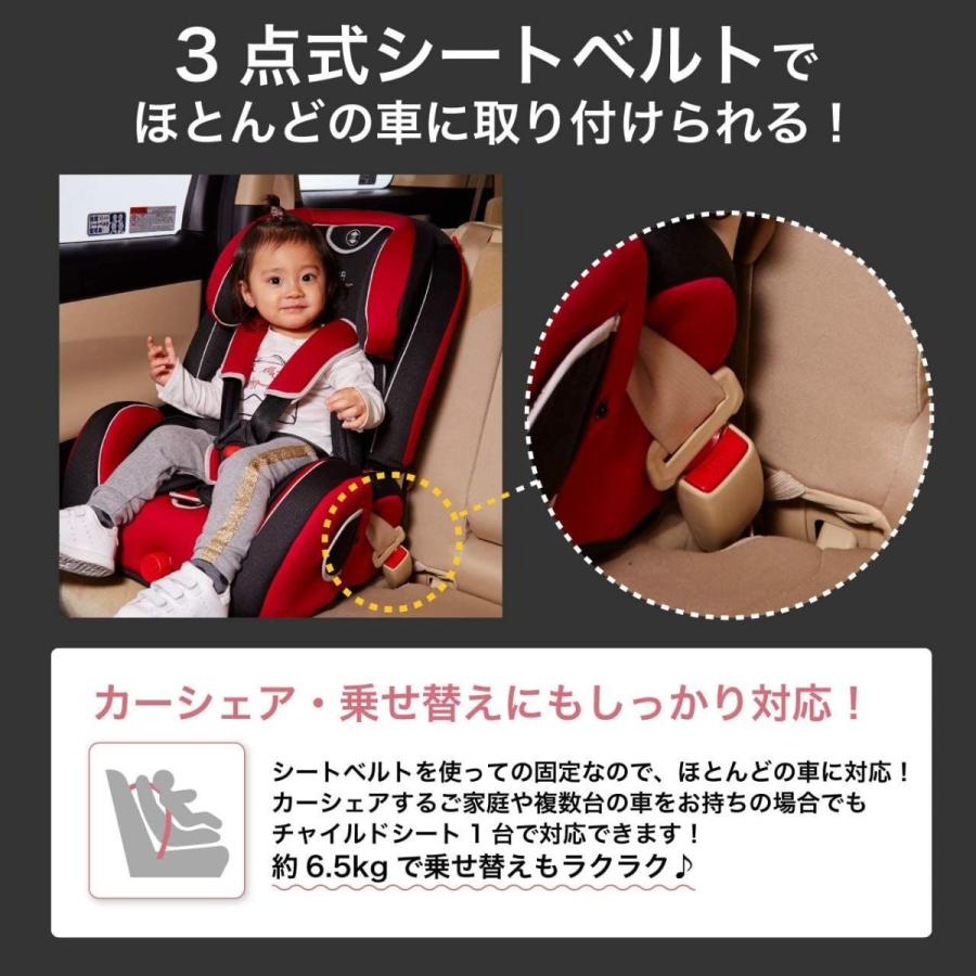 日本育児 シートベルト固定 ハイバックブースター EC III グレーデニム 
