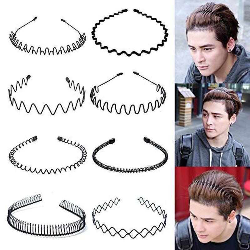 875円 お買い得モデル Lattcure シンプル カチューシャ ウェーブ 8本セット ヘアバンド メンズ レディース ヘアアクセサリー 金属製 前髪 髪飾り 固定