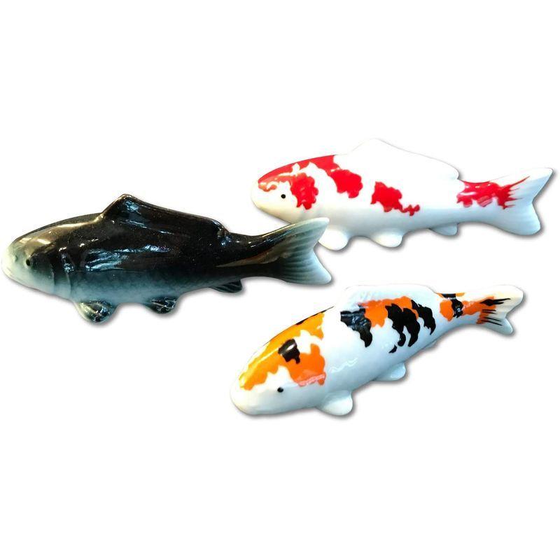 鯉 置物 インテリア 飾り物 陶器 かわいい 小さな置物 動物 シリーズ 有田焼 ３匹セット 小サイズ コイ ８ 10cm 室内用