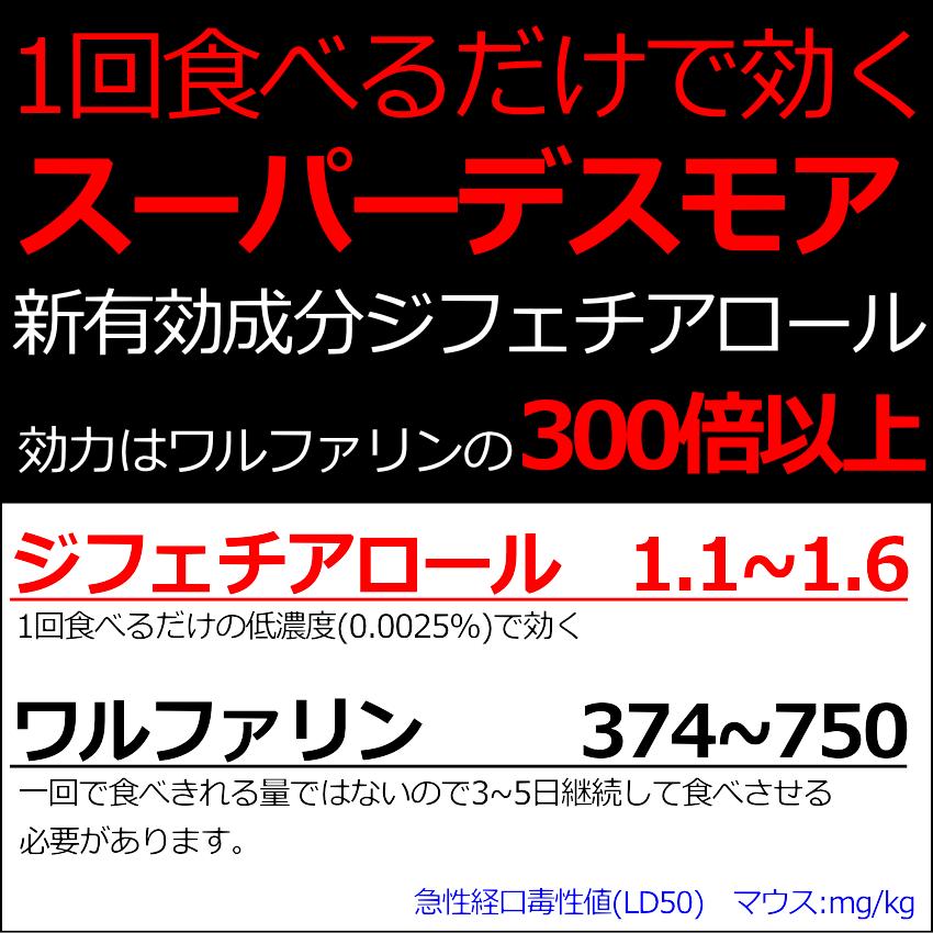 業務用殺鼠剤スーパーデスモア500g毒餌皿10枚付 ネズミ 予防 駆除 退治 対策 強力 スーパーラット 抵抗性の画像