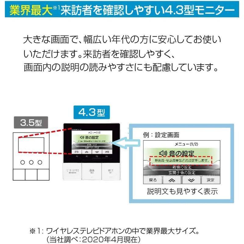 アイホン　ワイヤレステレビドアホン　4.3型モニター　卓上設置可能　スノーホワイト　動画録画　ZA-TD3