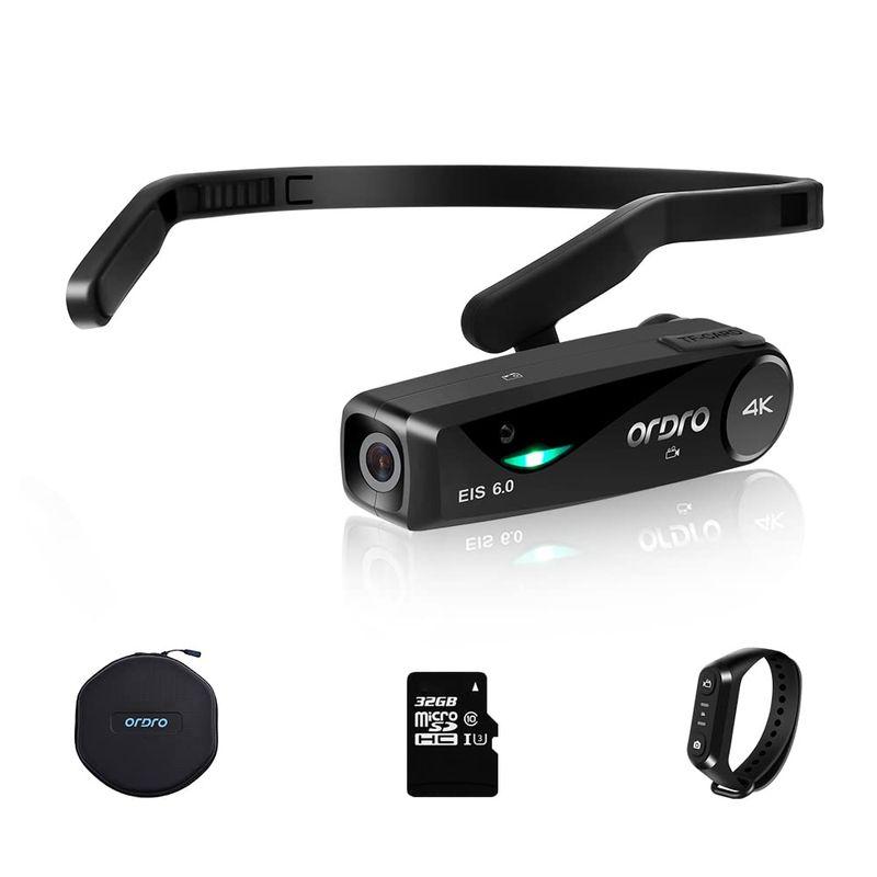 Ordro EP6 PLUS 4K Vlog ビデオカメラ ウェアラブル式 ビデオカメラ