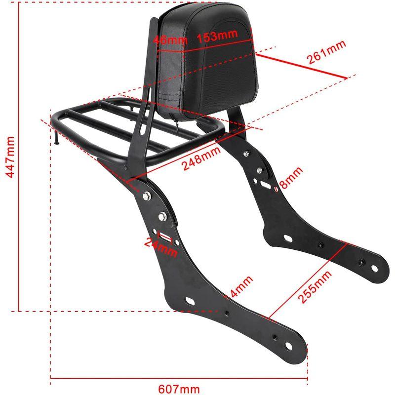 売上高No.1の商品 Artudatech オートバイ用 バックレスト シーシーバー(バックレスト&リアキャリア付き) KAWASAKI カワサキ 川崎 バルカン