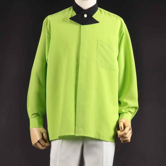 ステージ衣装 カラオケ衣装 メンズ 男性 カラーシャツ ライトグリーン 