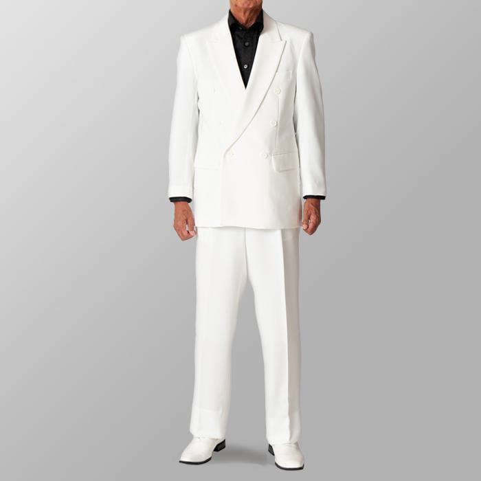 カラースーツ ダブル ホワイト ツータックパンツ メンズ 白いスーツ・2つ掛けダブルスーツ ホワイト スラックス2タック