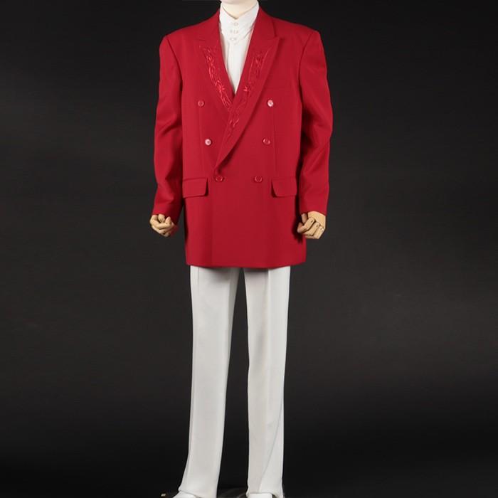 ステージ衣装 カラオケ衣装 メンズ 男性 ダンス レッド 赤 ジャケット