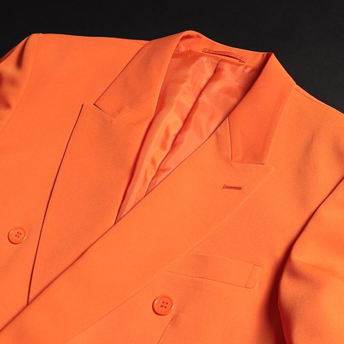 セット割 カラースーツ ダブル オレンジ ステージ衣装 カラオケ衣装