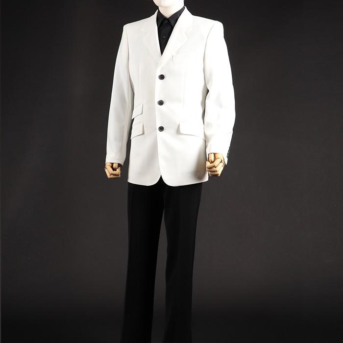 ホワイト 白 シングル ジャケット ステージ衣装 カラオケ衣装 メンズ