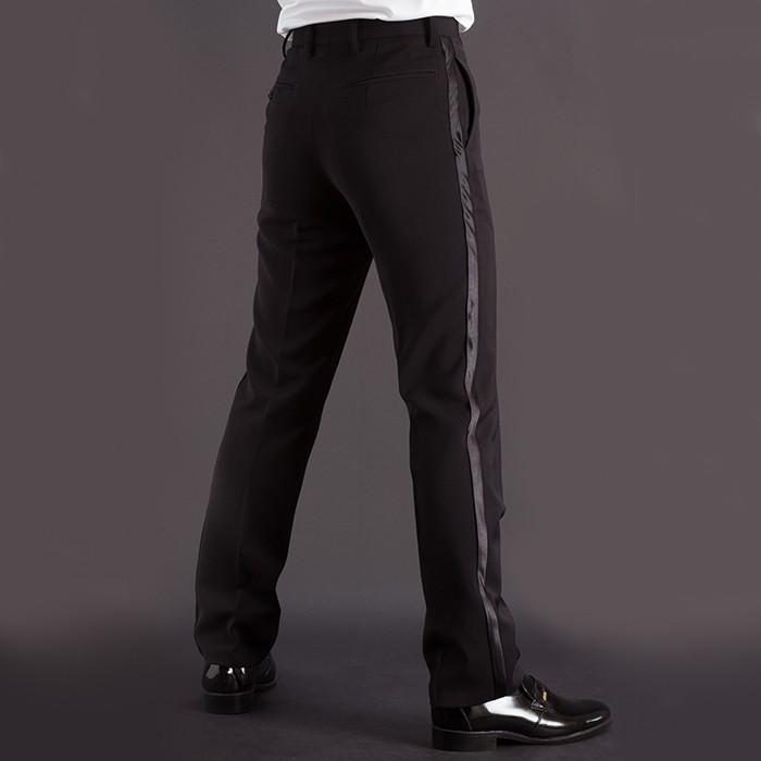 タキシードパンツ メンズ 男性 ノータック ブラック 黒 ステージ
