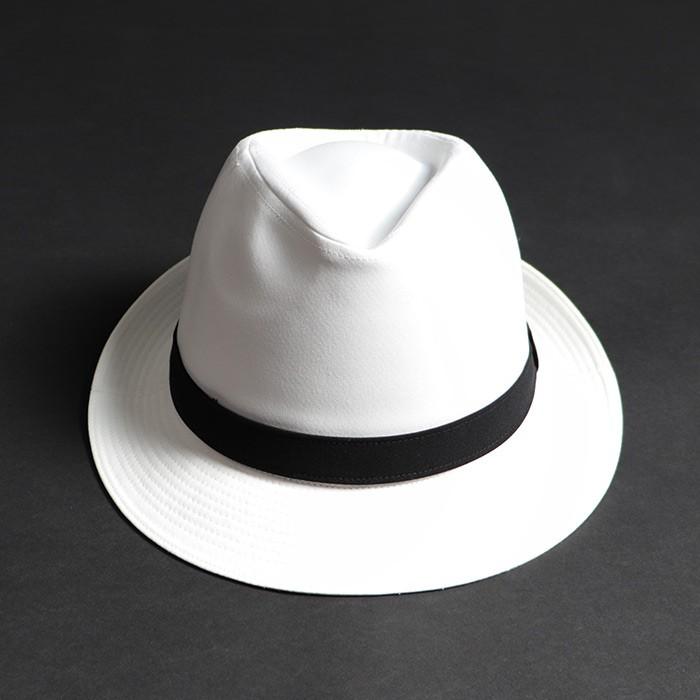 ハット ホワイト 白色 中折れ帽子 矢沢 ステージ衣装 カラオケ衣装