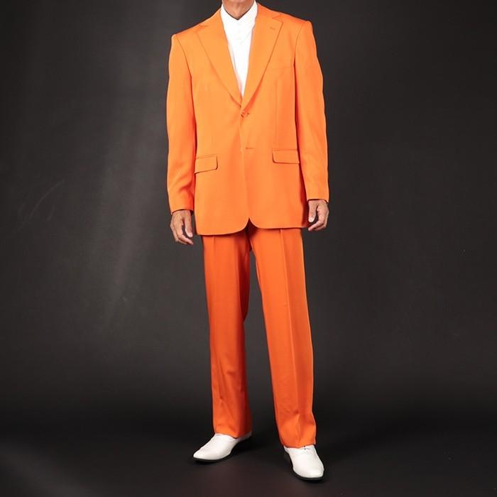 ジャケット シングル オレンジ メンズ 男性 ステージ衣装
