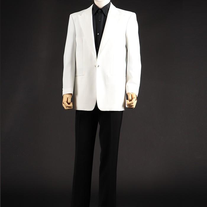 ホワイト 白 ジャケット 矢沢 ステージ衣装 カラオケ衣装 メンズ 男性