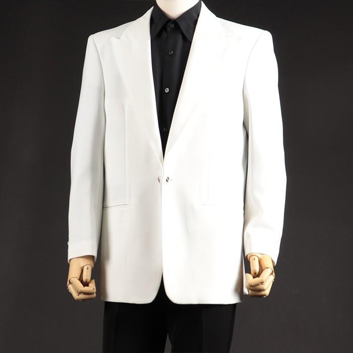 ステージ　衣装　ダンス用 ホワイトジャケット 白 ホワイト ジャケット メンズ 男性 ダブル やざわ ステージ