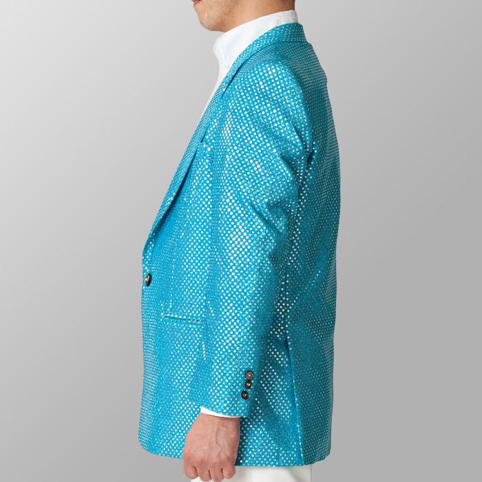 キラキラ スパンコール ジャケット メンズ 男性 ライトブルー 水色