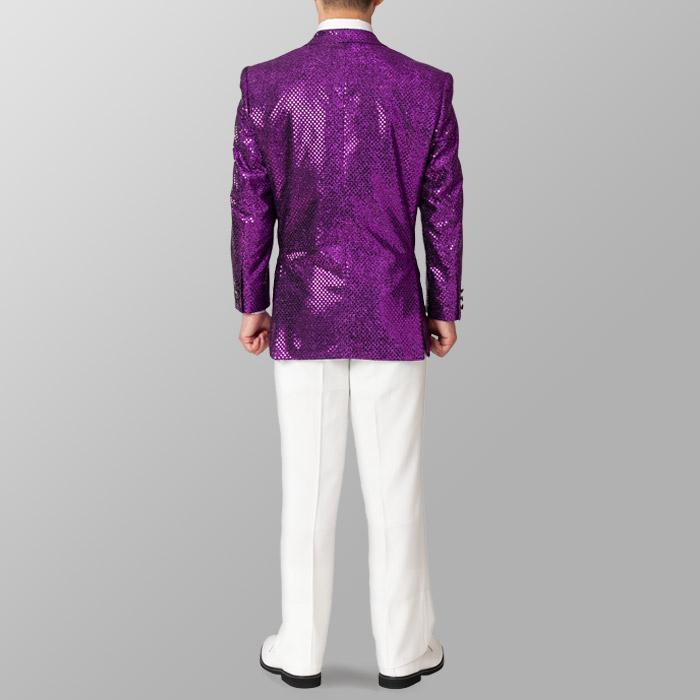 キラキラ スパンコール ジャケット メンズ 男性 パープル 紫色