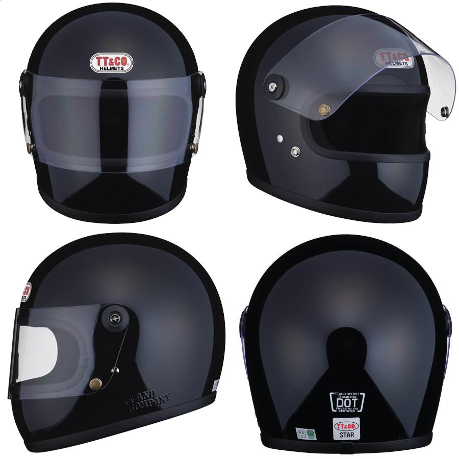 バイクヘルメットtt &co TT＆CO. バイク ヘルメット フルフェイスヘルメット スター シールド