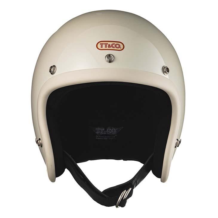 【一部予約販売】 マットブラック TT&CO『スーパーマグナム』アイボリーラバートリム - ヘルメット/シールド