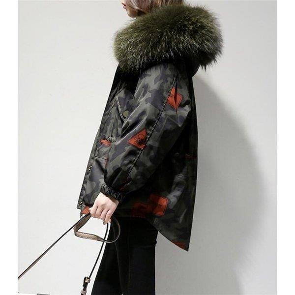 く日はお得 ファー付き スリム 迷彩 ダウンコート レディース ダウンジャケット ファー付き レディース ダウンジャケット アウターフード 防寒 冬 コート アウター