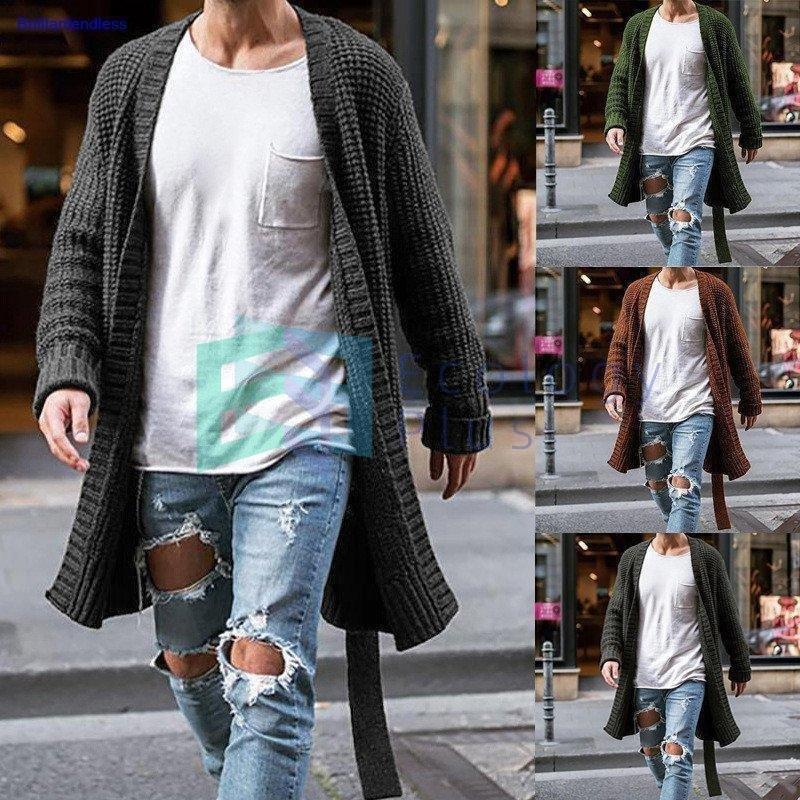 カーディガン コート メンズ ロング丈 40代 羽織 大きいサイズ 黒 ニット 激安本物 3色 長袖 通勤 アウター パーカー 無地 ジャケット コーディガン 秋冬