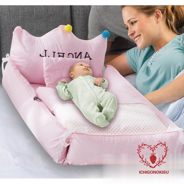 新しい到着 ベッド ベビー用寝具 転落防止 出産お祝い 赤ちゃん 新生児 ベビー ベビークッション ベビーベッド コットン 記念写真 百日祝い 丸洗い インベッド 安心快適 ベビーベッド カラー E Acte Paris Org