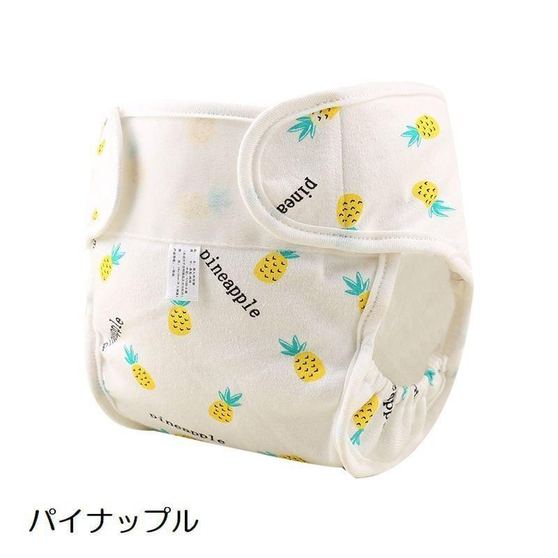 おむつカバー 布おむつ用カバー ベビー用品 赤ちゃん 新生児 マジックテープ 北欧テイスト 家 シカ パイナップル フラミンゴ キツネ イラスト プリ 低価格