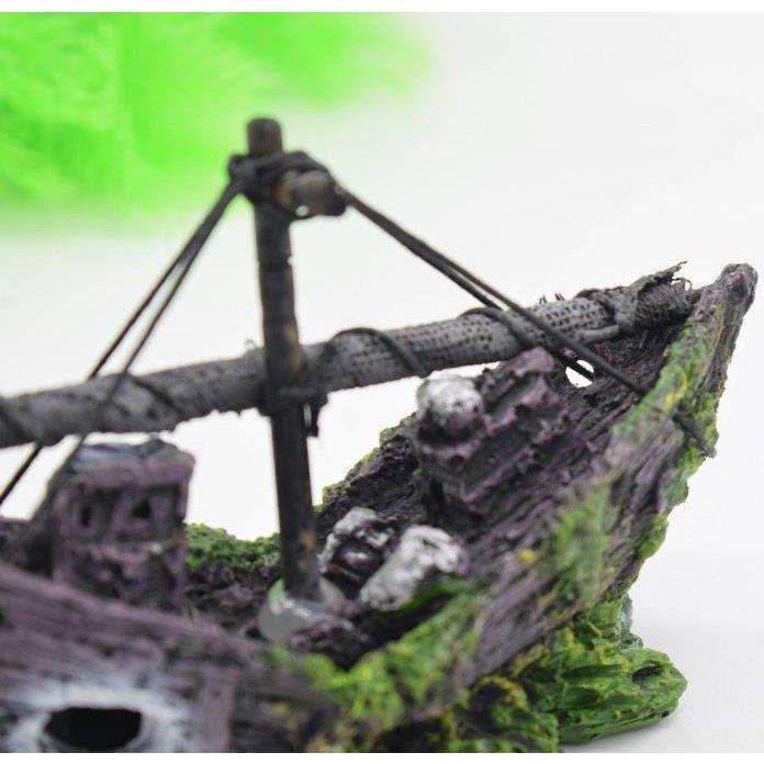 船 小船 沈没船 水槽装飾 水中アクセサリー アクアリウム用品 水槽オーナメント 水槽用オブジェ 水中インテリア 飾り 置き物 造景 鑑賞魚隠れ家 遊 人気提案