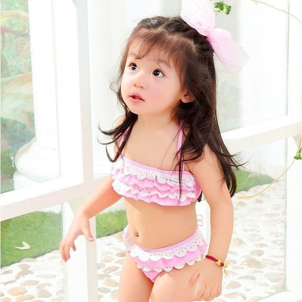 ランキング第1位 子供 ガール 女の子 上下セット セパレート 水着 キッズ ガーリー ピンク フリル スイムウェア おしゃれ 可愛い ジュニア 水着 女の子 サイズ 4 5歳 Www We Job Com