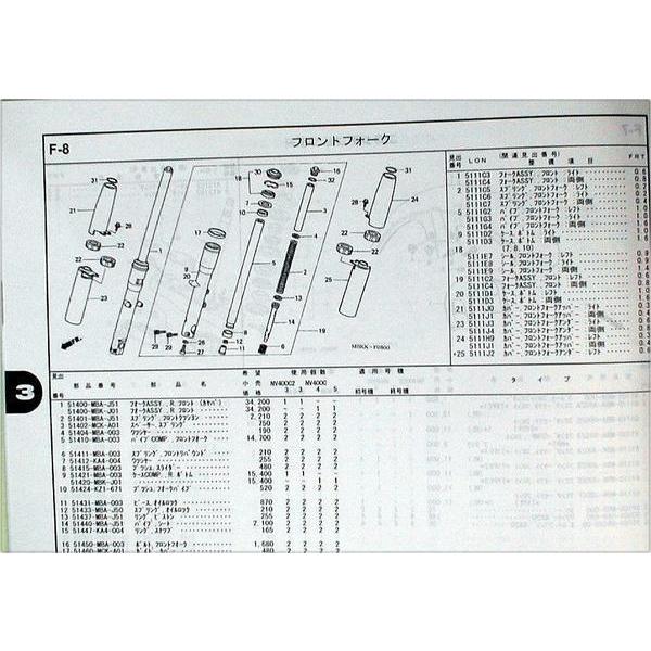 ホンダ（HONDA） 最終版新品パーツリスト シャドウ400（NC34：'03-08