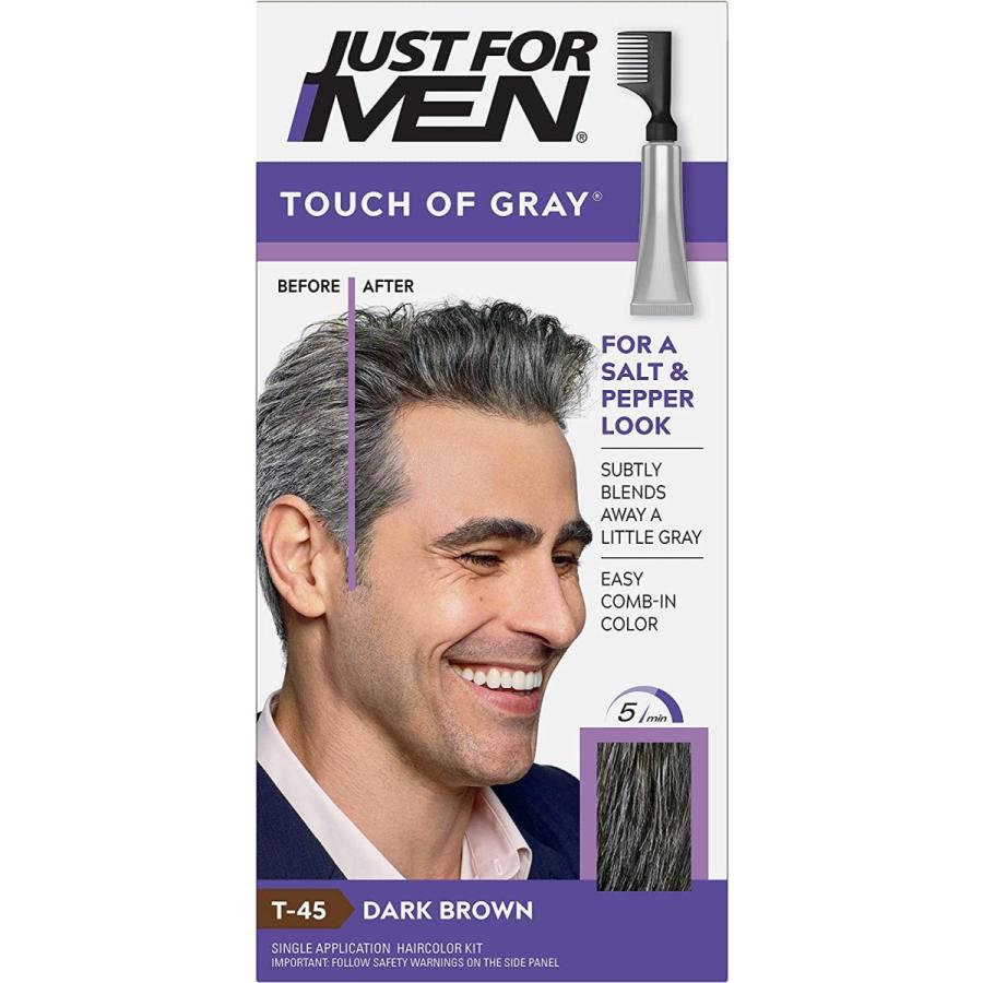 Just for Men グレー髪のトリートメントT-45ダークブラウンの感触、1各（5パック） 5パック｜ttbusiness｜02