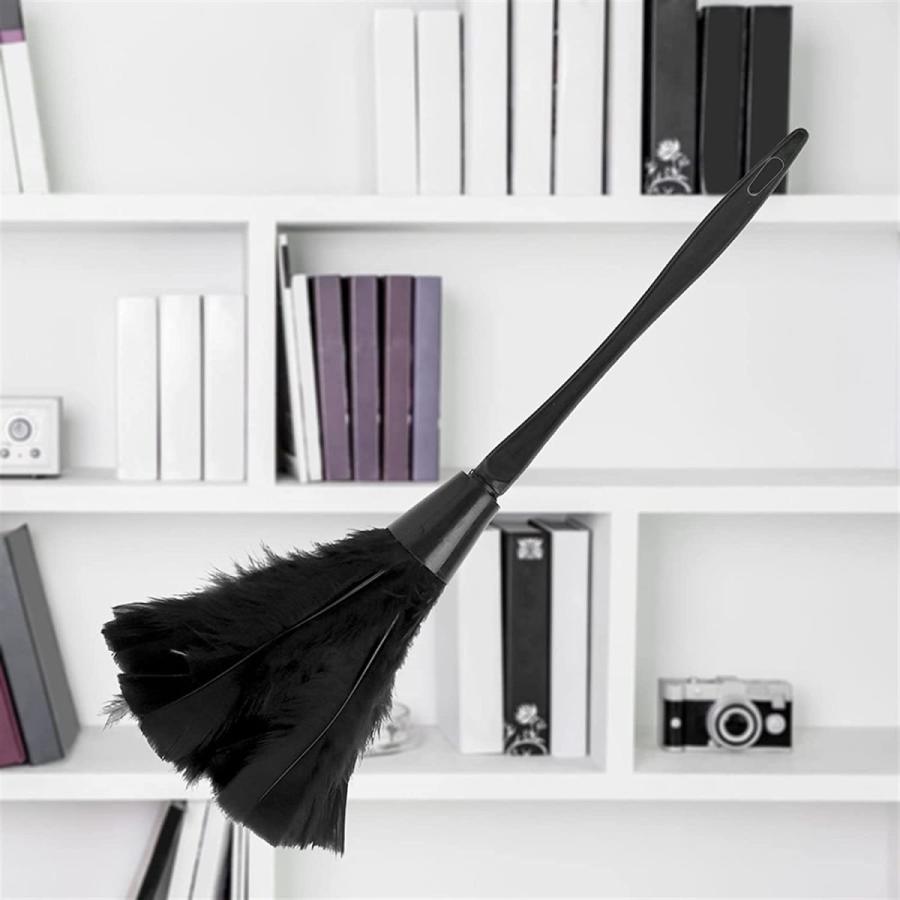爆買い！ 2個のソフトトルコの羽の塵の長いハンドルダストブラシ家庭用の清掃用具 908 (Color : Black, Size : 35cm) -  ford-tools.co.za