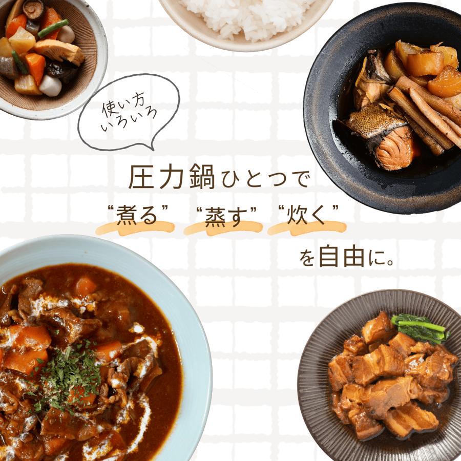 パール金属 圧力鍋 3.0L 4合炊 内面セラミックコーティング 軽量 軽い