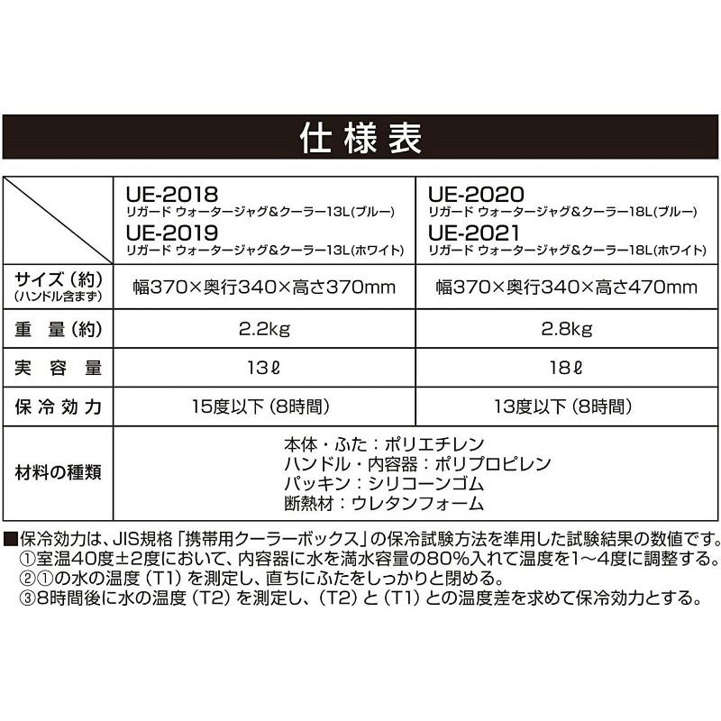 キャプテンスタッグ ジャグ リガード ウォータージャグ\u0026クーラー 18L ホワイト_6
