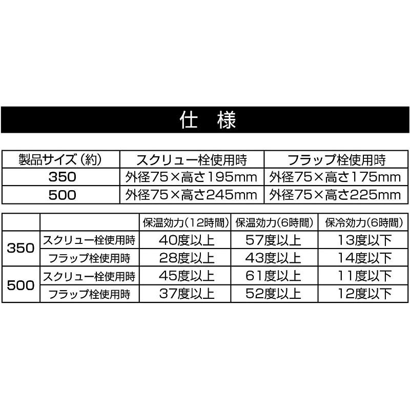 キャプテンスタッグ HD 2wayボトル 350ml シルバー スポーツボトル 水筒 直飲み 真空断熱 ダブルステンレス 保温・保冷 広口タイプ スクリュー栓/フラップ栓 UE-｜ttc｜06