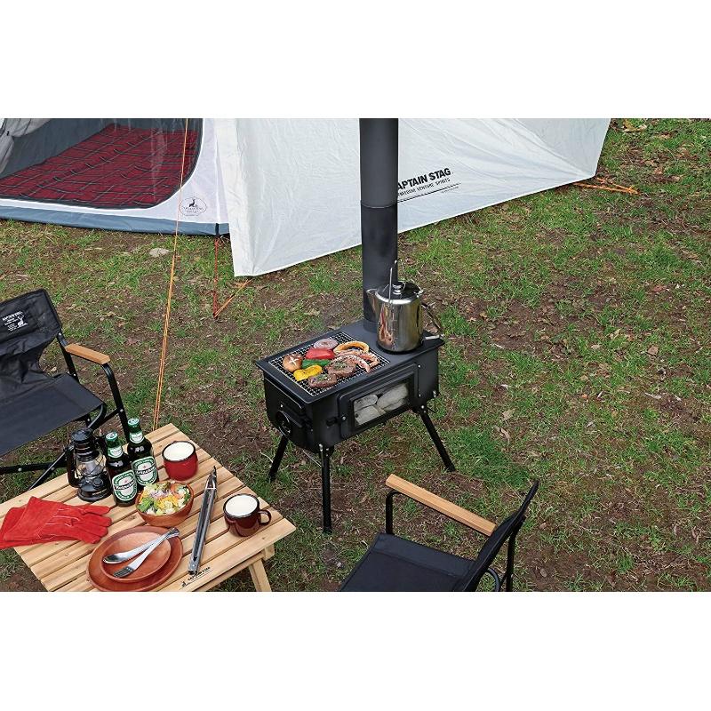 CAPTAIN STAG（キャプテンスタッグ） KAMADO かまど 煙突ガラス窓付角