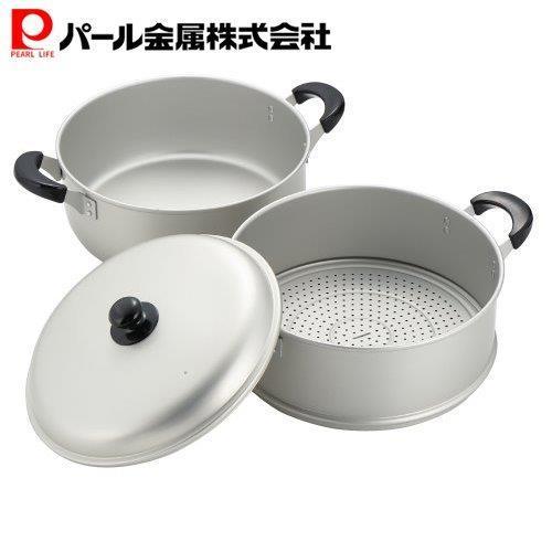 パール金属 ニューセレット アルミ 2段 蒸し器 30cm H-2419