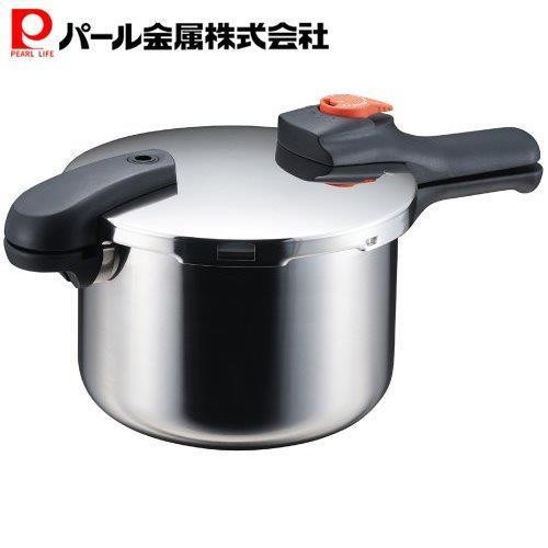 パール金属 片手 圧力鍋 5.5L IH対応 ステンレス 圧力切替式 レシピ付 節約クック H-5437
