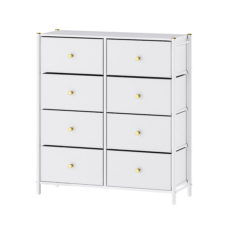 パール金属 収納 ラック チェスト 4段 ダブル W89 幅89×奥行32.5×高さ97cm エレガント ホワイト GOLDVEL N-7107の画像