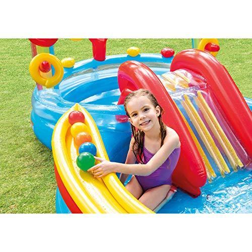 INTEX インテックス プール すべり台 家庭用 子供 レインボーリングプレーセンター 297×193×135cm 57453 ME-7019_1