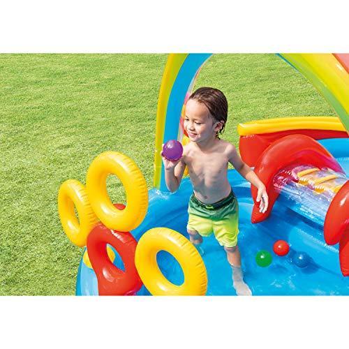 INTEX インテックス プール すべり台 家庭用 子供 レインボーリングプレーセンター 297×193×135cm 57453 ME-7019_2