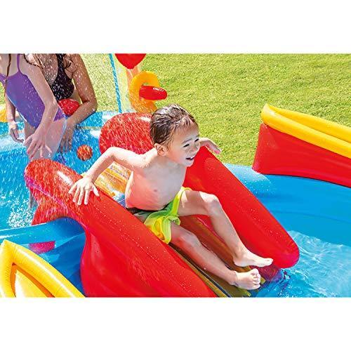 INTEX インテックス プール すべり台 家庭用 子供 レインボーリングプレーセンター 297×193×135cm 57453 ME-7019_5