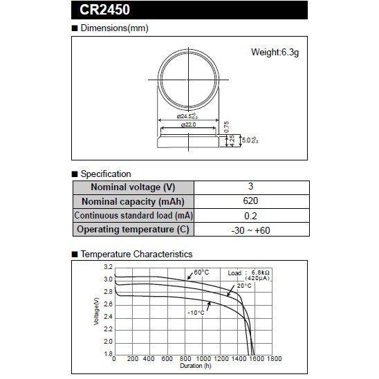 （CR2450）3V　期間限定値下げパナソニック　ボタン電池 5P｜ttfs｜02