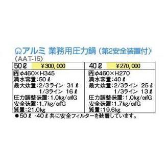 北陸アルミニウム ホクア SAアルミ業務用圧力鍋(第2安全装置付 北陸アルミニウム ホクア SAアルミ業務用圧力鍋(第2安全装置付