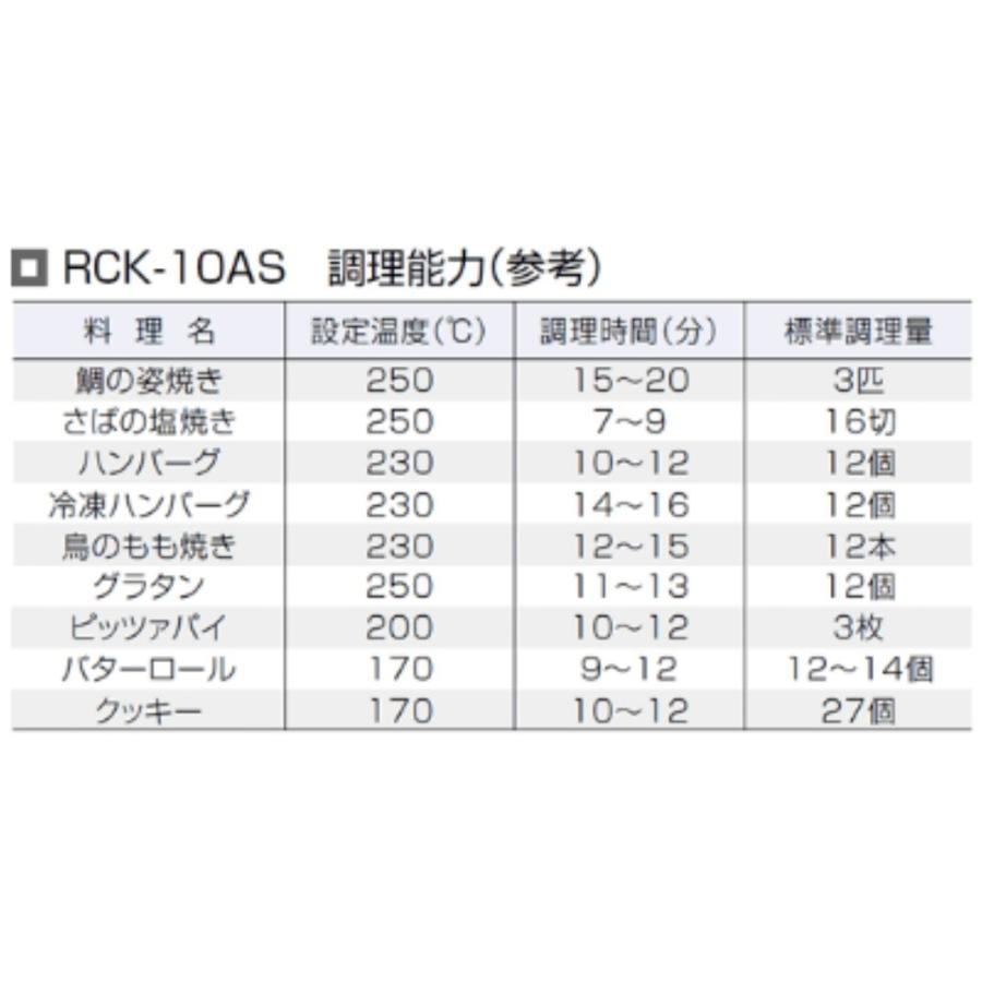 リンナイ Rinnai 業務用 卓上型 ガス高速オーブン コンベックシリーズ コンベック RCK-10AS　※ガス種のご選択が必要｜ttjxc56507｜04