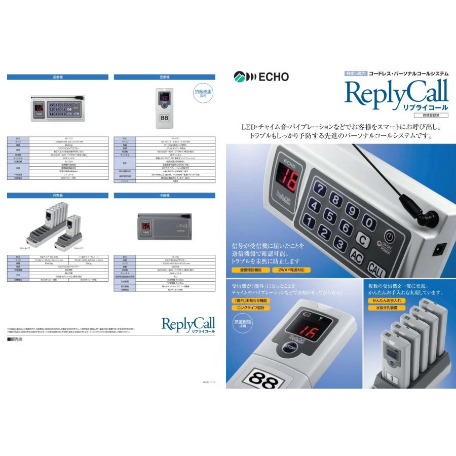 株)エコー総合企画 ECHO リプライ コール ReplyCall 受信機 RE-200